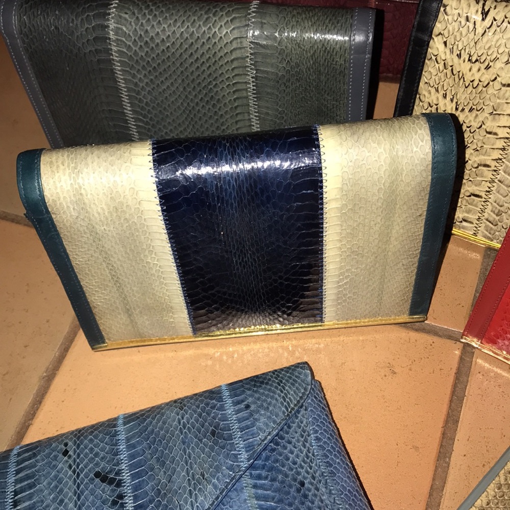 Lot of 8 vintage Snakeskin and Leather purses never used or barely used! - Picture 5 of 12